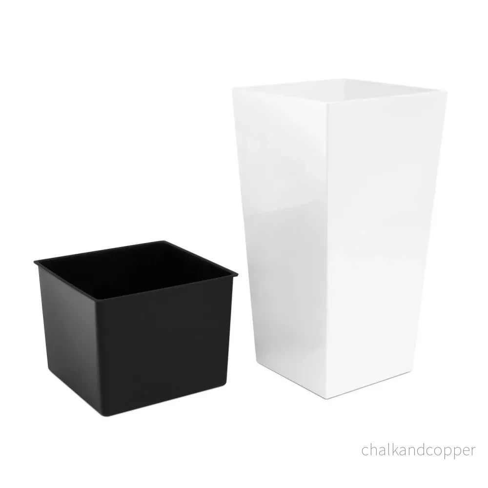 Planter med insats Urbi Square DURS400-S449 - vit färg - Bild 2