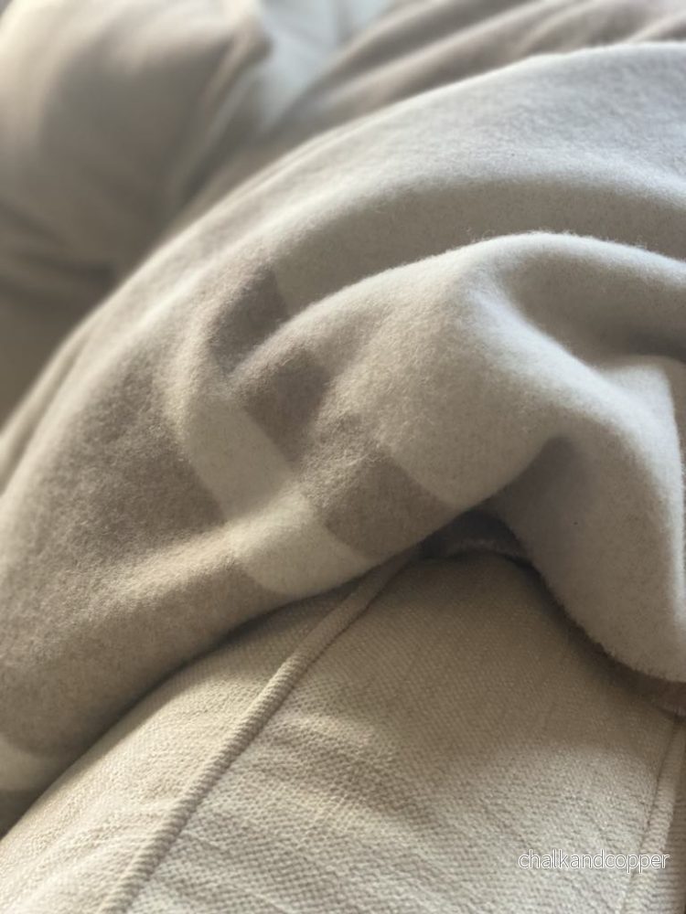 Pläd i italiensk lammull Randig Beige/Cremevit - Bild 2