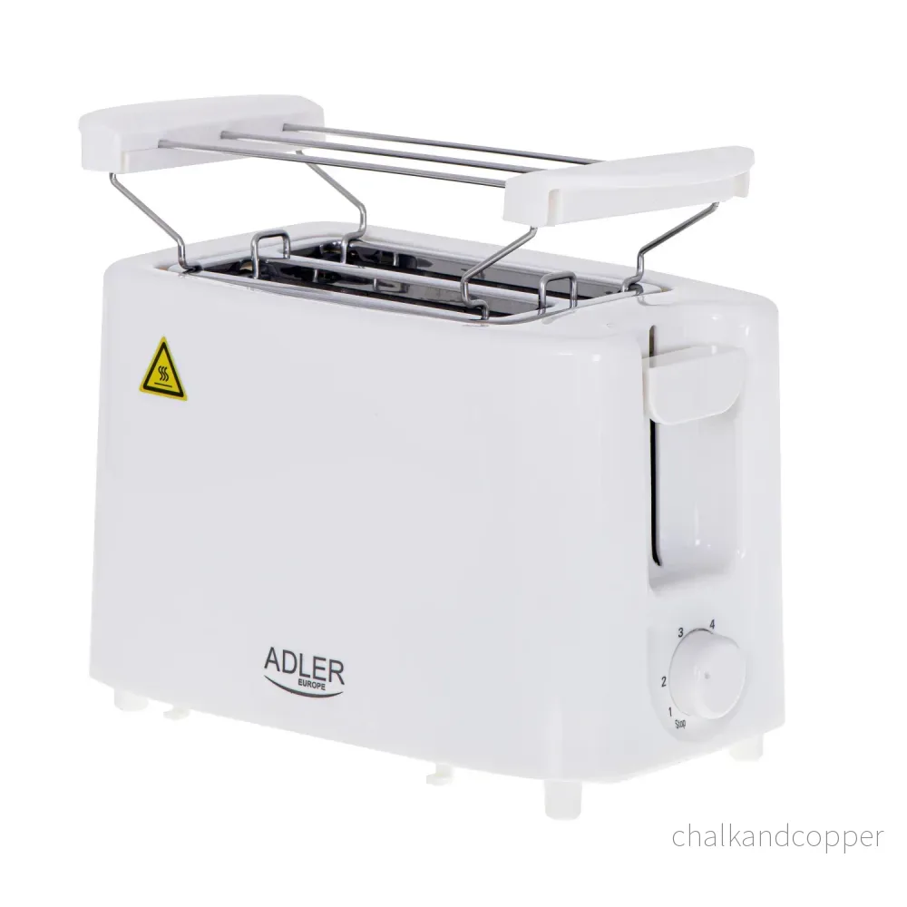 Adler brödrost, 6 inställningsnivåer, brödrost, 900W, vit, AD 3223