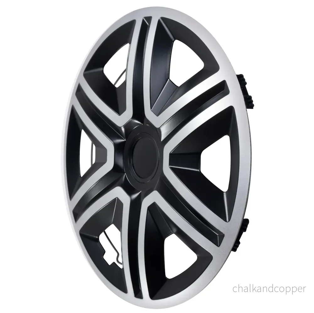 NRM 16" hjulskydd navkapslar Universal 4 PCS väderbeständig svart silver ABS - Bild 2