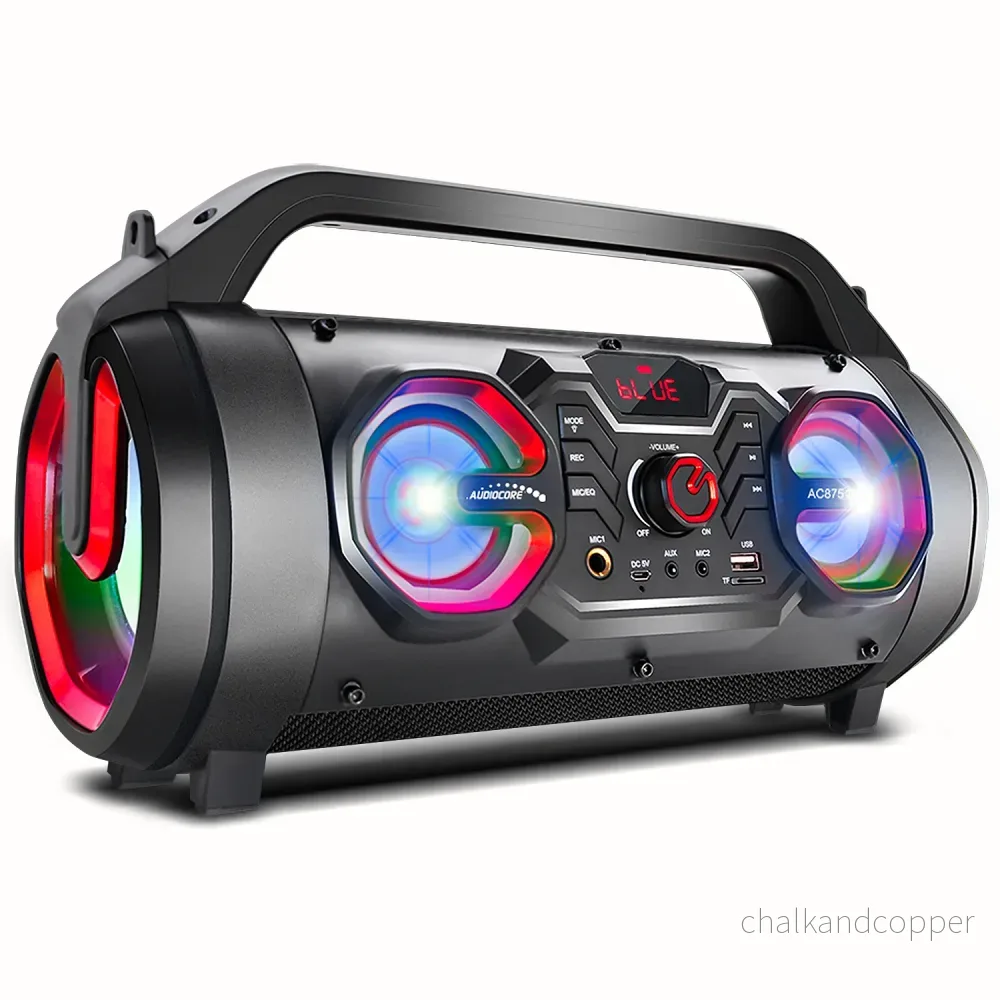 Audiocore bazooka bärbar högtalare, bluetooth 5.0, FM-radio, mikrokort, SDIPX4, 2000mAh, AC875