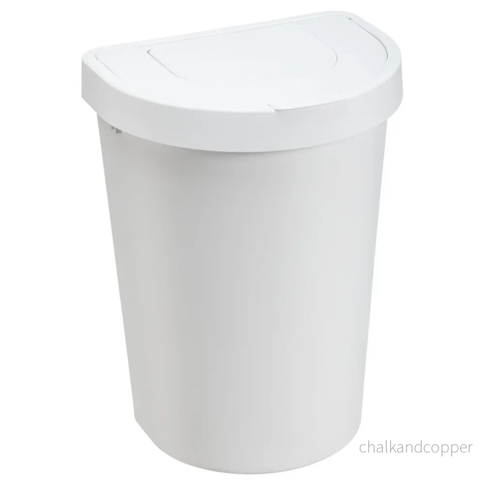 Plast Team papperskorg, gångjärnslock, vit, 25 l, Seattle Swing