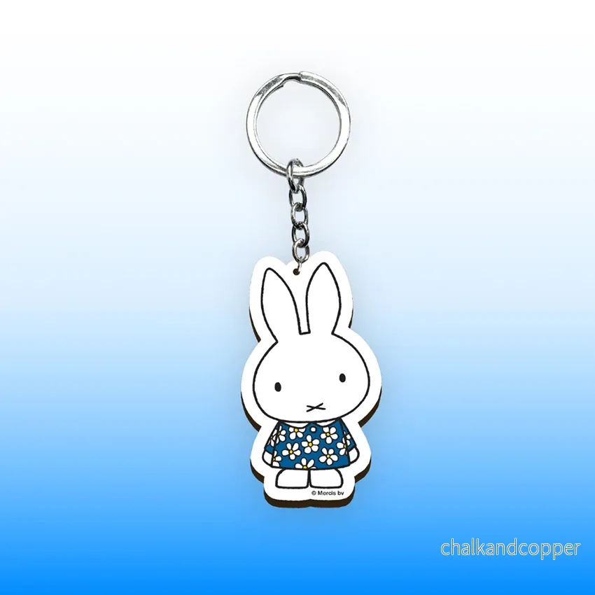 Miffy® MDF nyckelring – Miffy Flowers