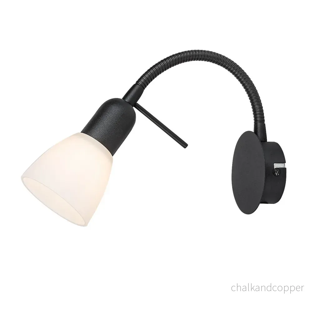 Rabalux vägglampa, spot, E14 glödtråd, IP20, svart, Soma