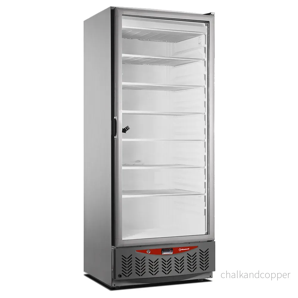 Statisk frys, glasdörr, 525 liter, GN2/1+600×400, rostfritt stål Statisk frys, glasdörr, 525 liter, GN2/1+600×400, rostfritt stål