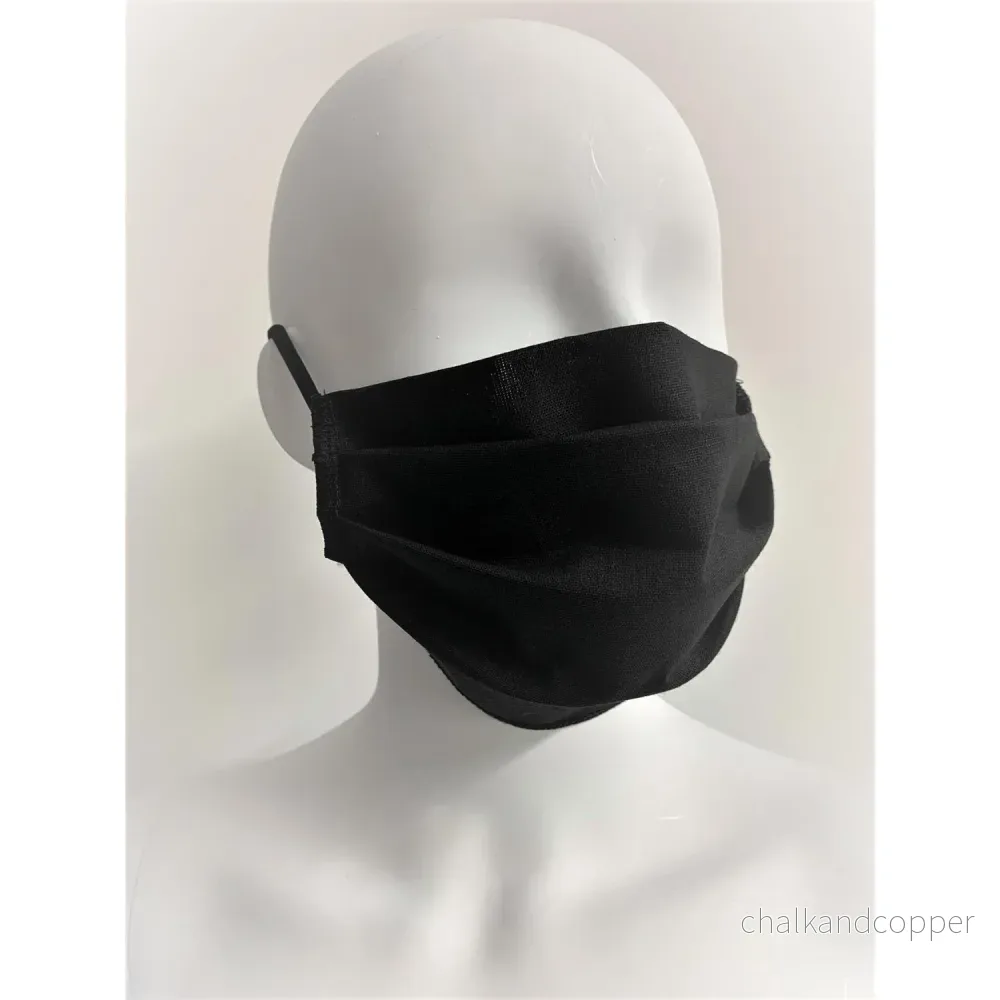 Återanvändbar ansiktsmask i bomull, svart - Bild 2