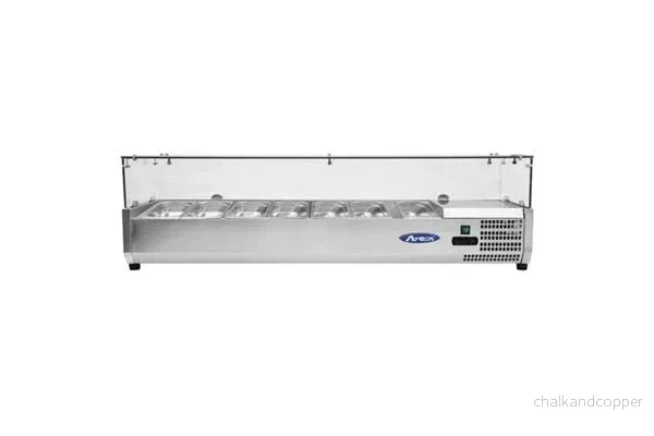 Kylränna - med glasdisk - 160,5 cm - 7 x 1/3 GN-behållare