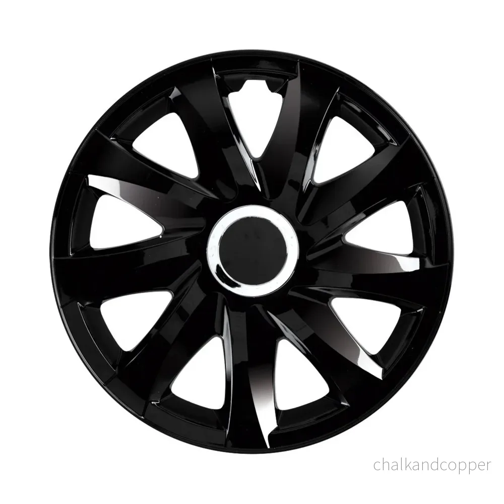 NRM DRIFT 15" universalnavkapslar svart lack press-on 4 st