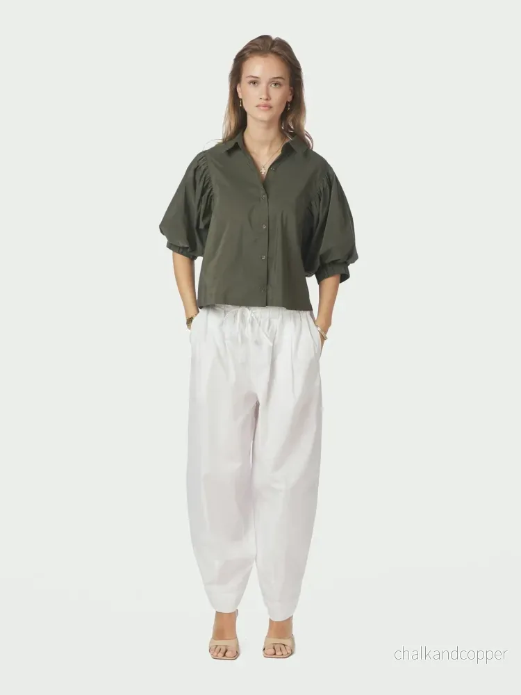 Etta Poplin Shirt Army Neo Noir Etta Poplin Shirt Army Neo Noir