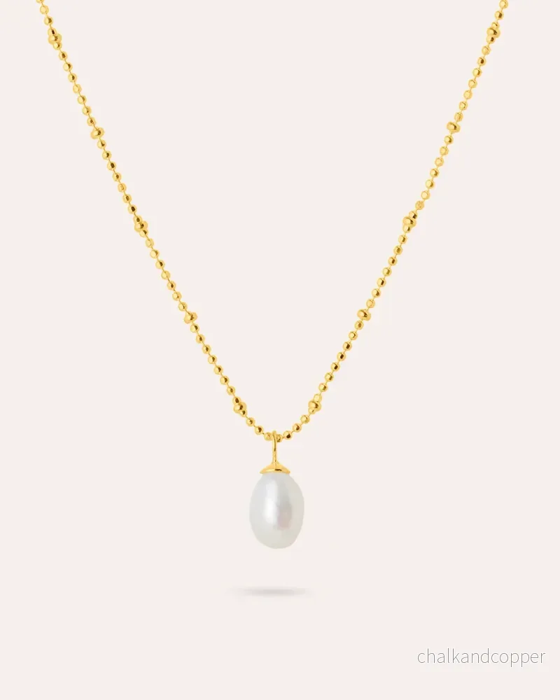 Ocean Muse Big Pearl – Guldhalsband