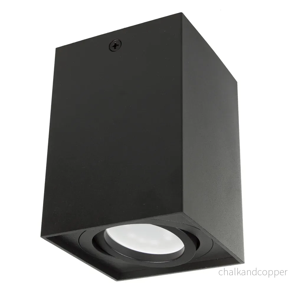 3x Maclean tub / utanpåliggande takarmatur, spot, fyrkantig, aluminium, GU10, 80x80x115mm, svart, MCE426 B + 3x LED-lampa 5W - Bild 2
