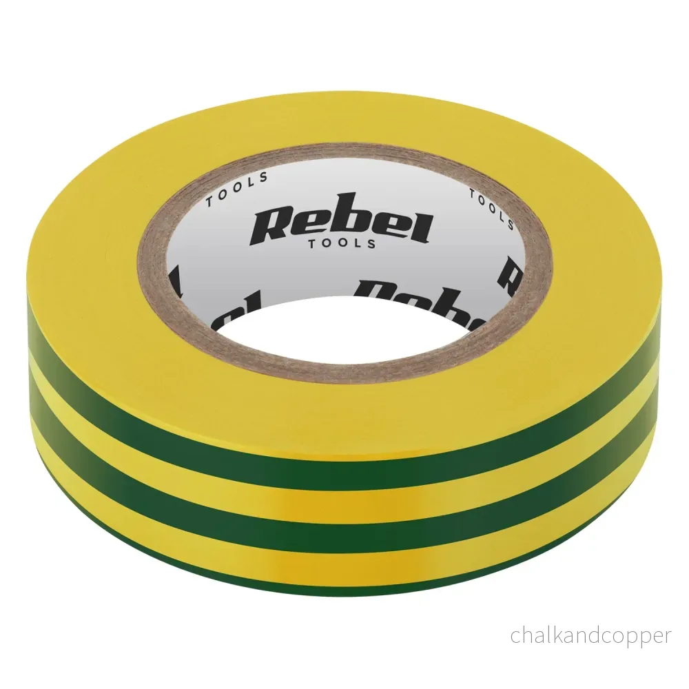 REBEL självhäftande isoleringstejp (0,13 mm x 19 mm x 20 yd) gulgrön