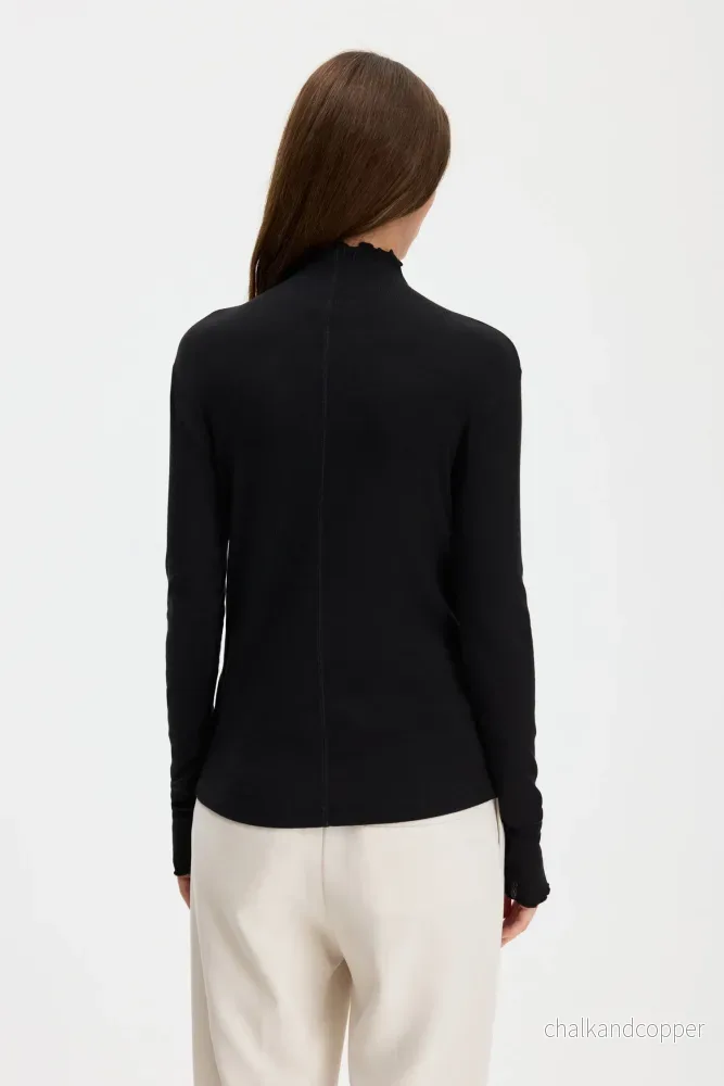 Rib Mock Neck Top Black Filippa K - Bild 3