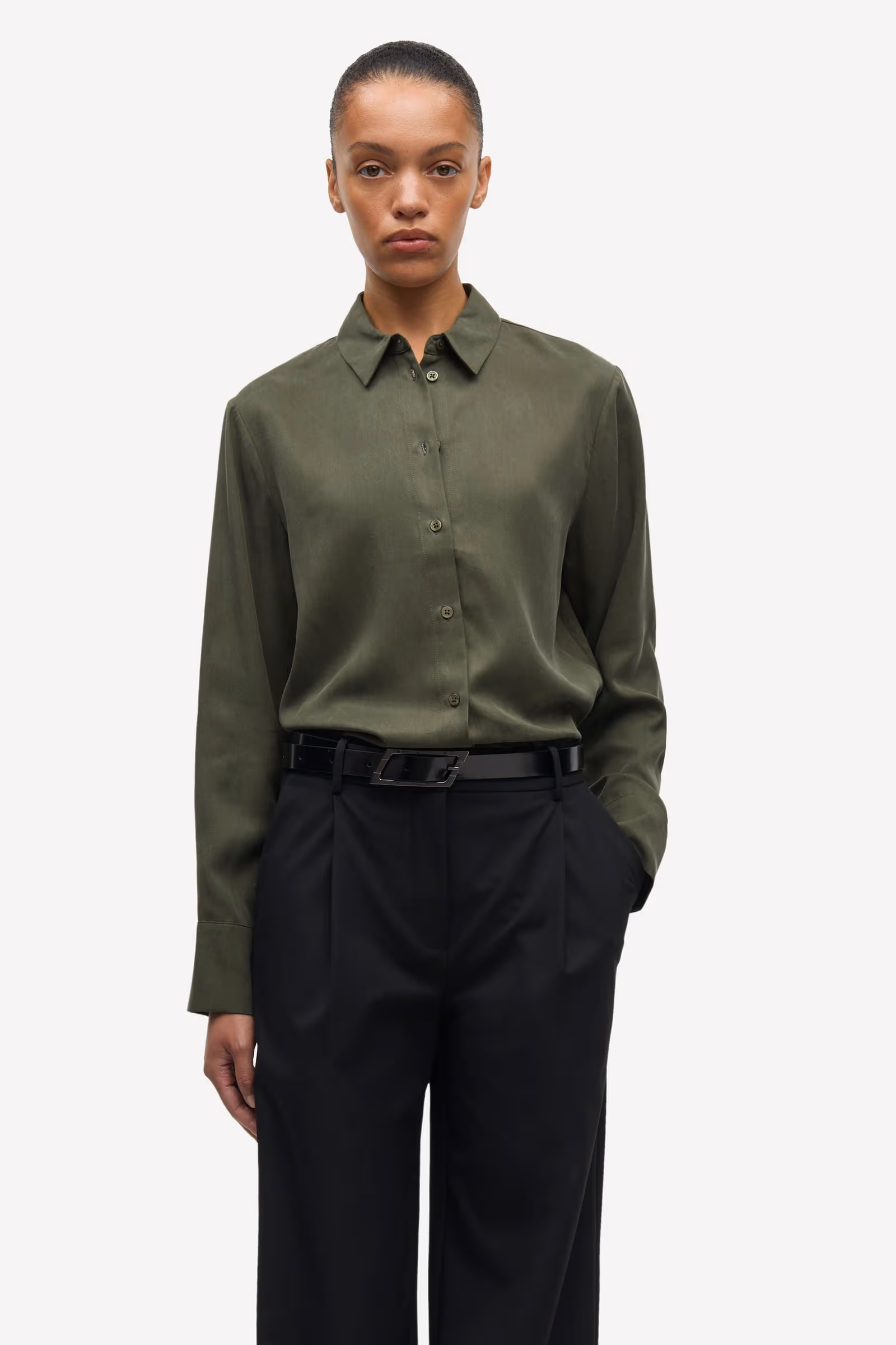 Samina LS Shirt 14028 Forest Night Samsoe Samsoe Samina LS Shirt 14028 Forest Night Samsoe Samsoe