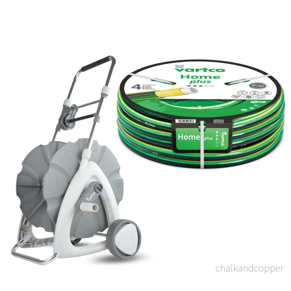 Vagn för trädgårdsslang 1/2" 45 m + Trädgårdsslang Vartco Home Plus 1/2" 30 m Agaplast
