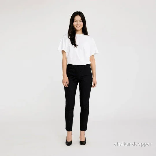Kylie Crop 553 Charcoal Pinstripe Five Units Kylie Crop 553 Charcoal Pinstripe Five Units