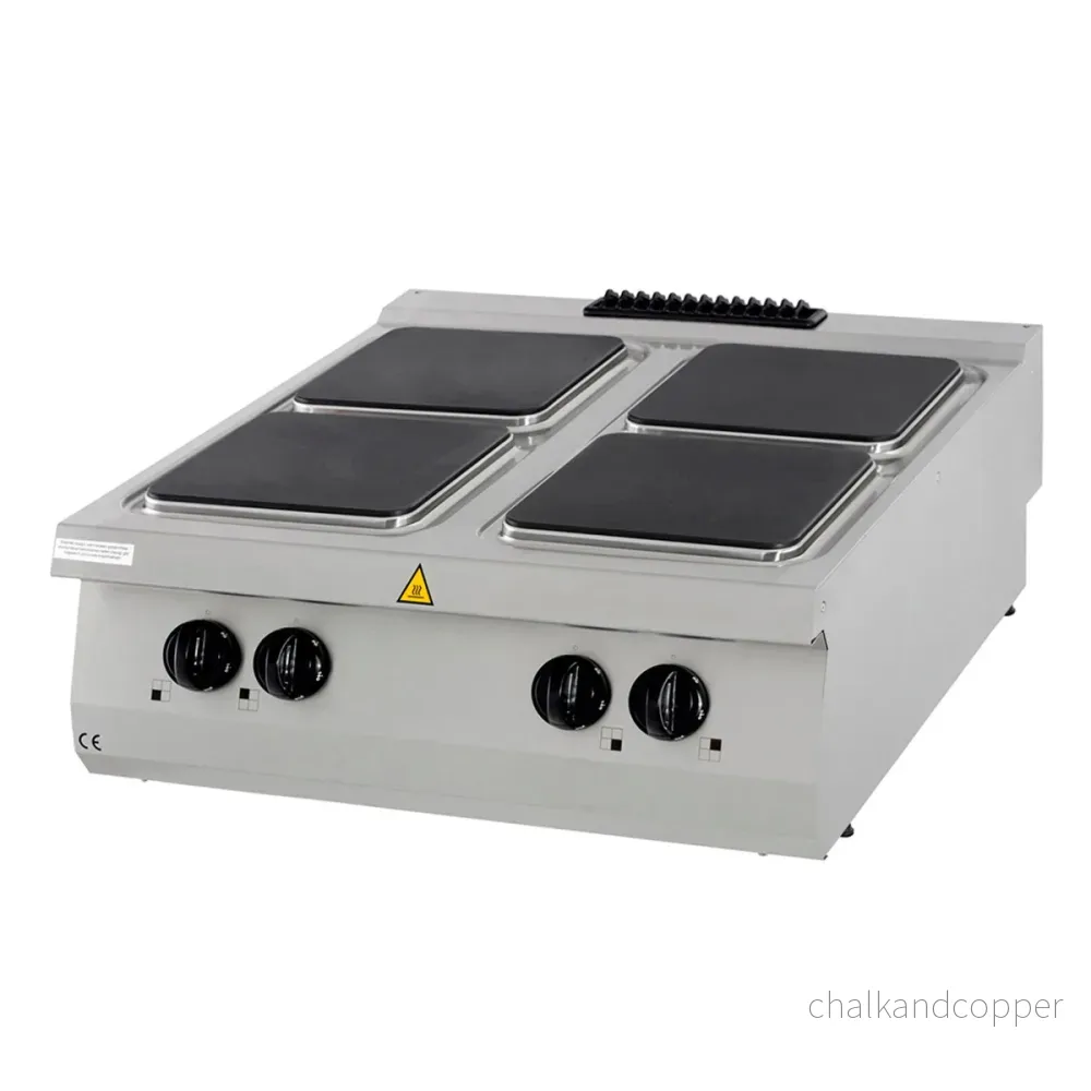 Premium spis - 4 brännare - Dubbel enhet - 90 cm djup - Elektrisk