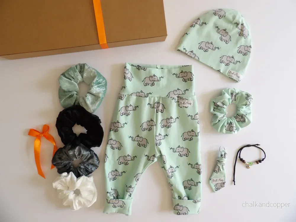 Storlek 56, Elephant Breeze - Handgjort babyset, OEKO-TEX®-certifierade tyger - Bild 2