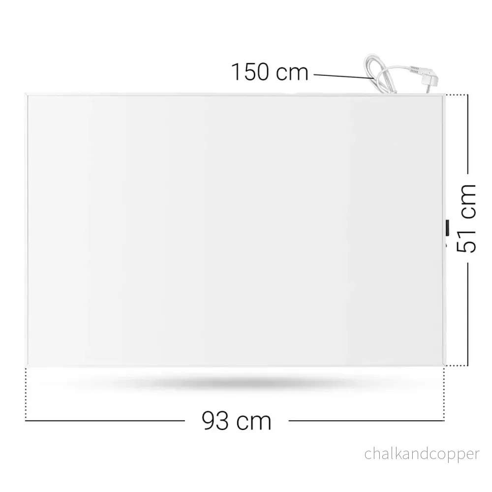 Cronos infravärmare, 500W, vit, allergivänlig, ultratunn, matt yta, värmer upp till 14m2, Synthelith PRO CRP-500TWP Vit - Bild 3
