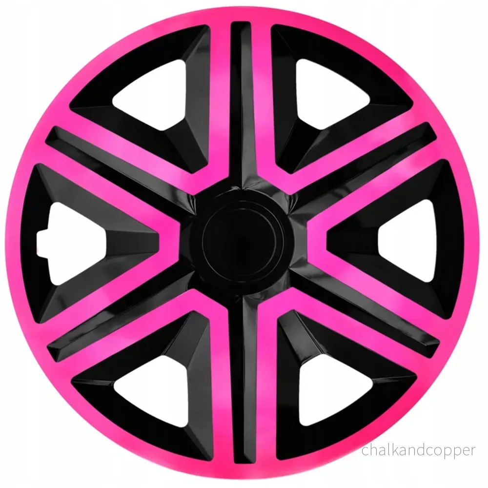 NRM 15″ hjulskydd navkapslar Universal 4 PCS svart rosa väderbeständig ABS