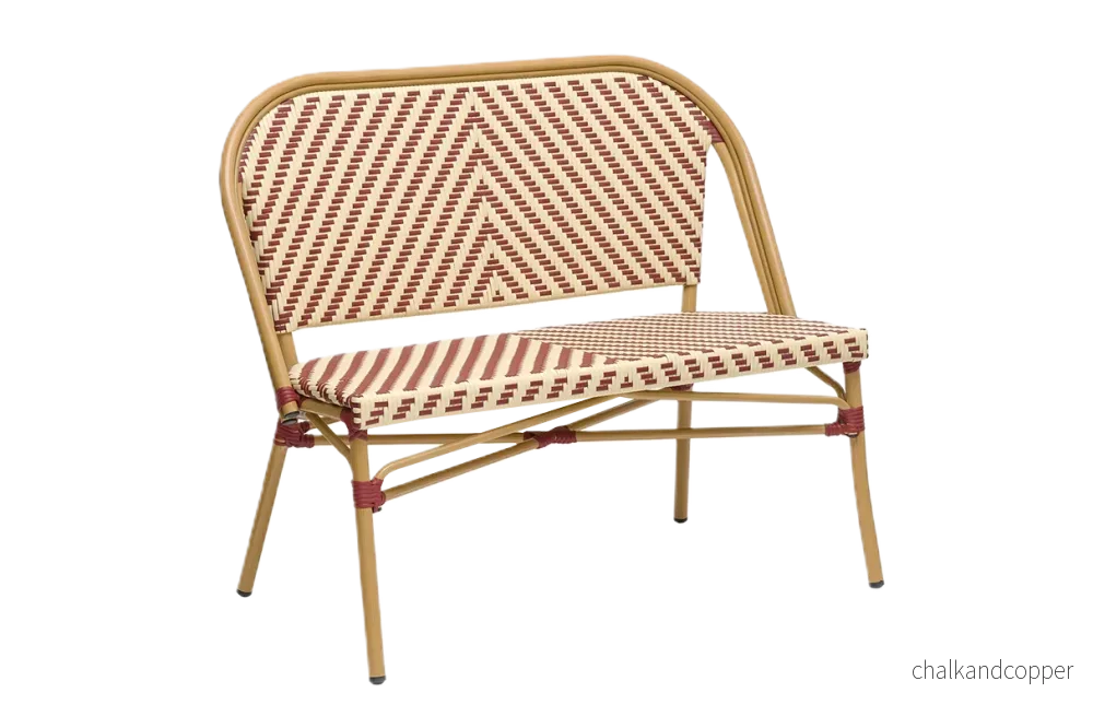 Claudine cafébänk med fransk flätning 108 cm