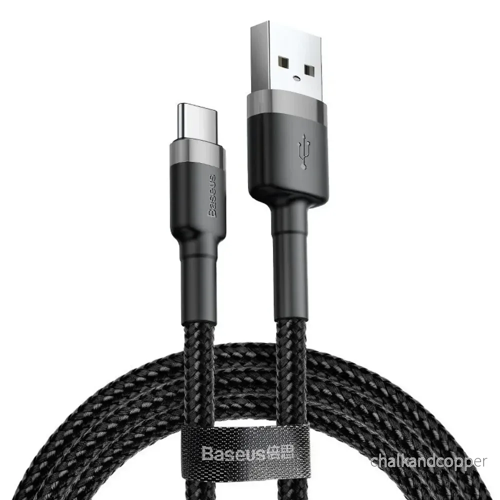 USB A-kontakt - USB Type-C-kontakt 2 m CATKLF-CG1 Grå+Svart BASEUS-kabel