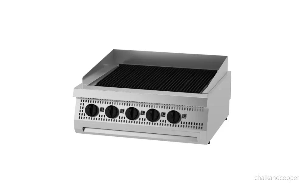 Kraftig Chargrill - Dubbel enhet - 70 cm djup - Gas