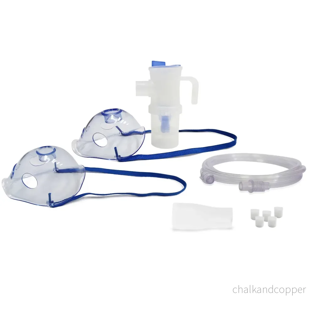 Tillbehörssats för inhalation/nebulisering Omnibus, stor 12 ml nebulisator, blå färg, 5 reservfilter, hastighetsreglering