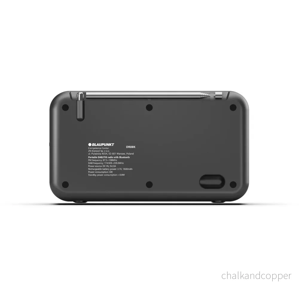 Blaupunkt Portable Radio, DAB+ digitalradio och FM-tuner, Bluetooth, hörlursutgång, 2,4 tums färgdisplay, klock- och alarmfunktion, batteridriven och uppladdningsbar via USB-C, DR8BK - Bild 3
