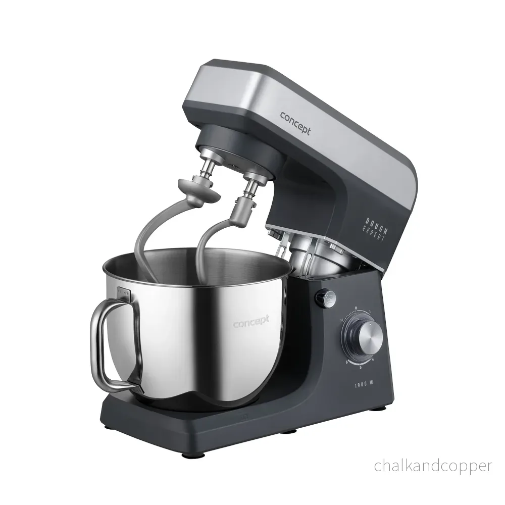 Concept Dough Expert köksrobot med planetväxel, effekt 1900 W, dubbel degkrok, uppvärmningsfunktion för skålen, 6 olika hastigheter, RM6010 - Bild 2