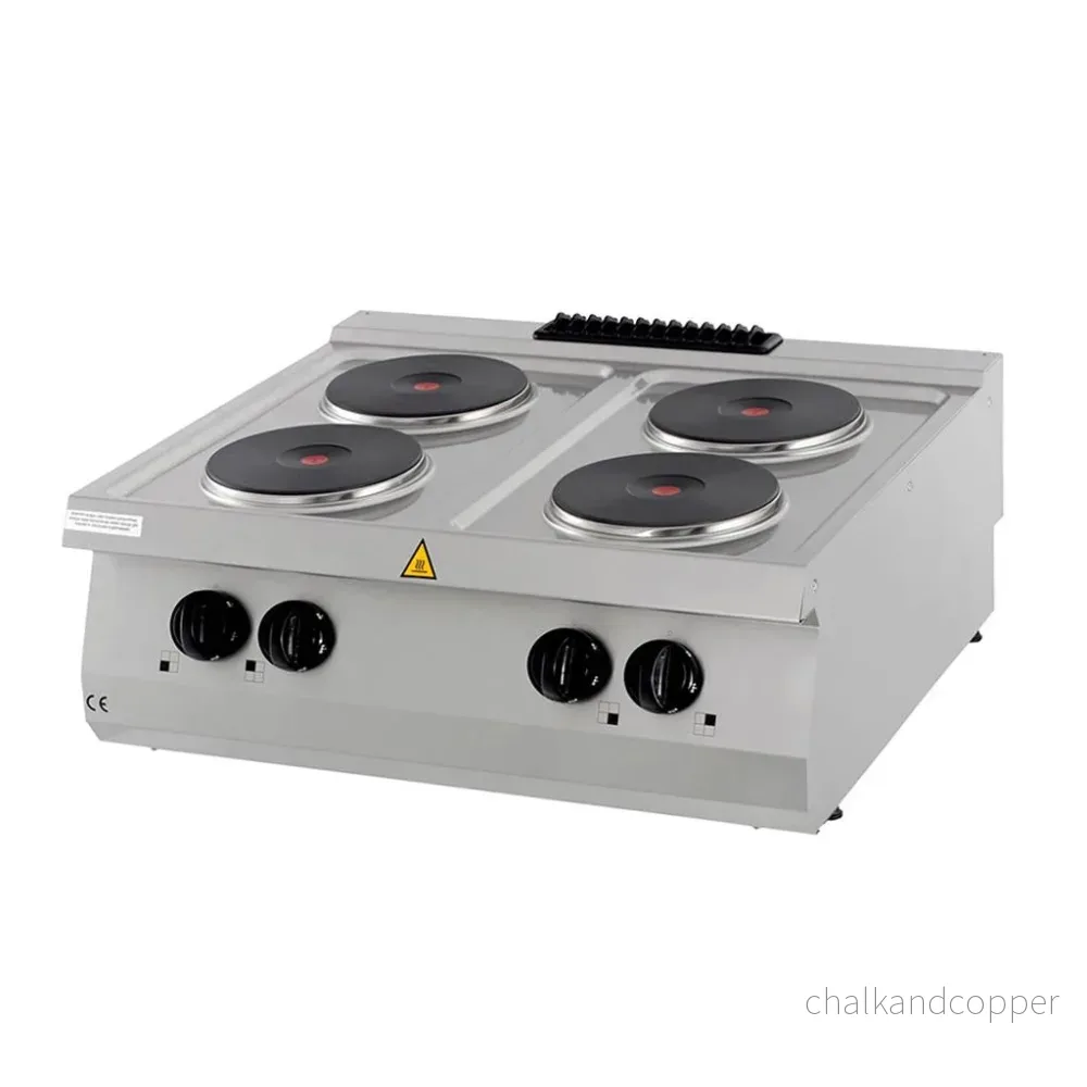 Kraftig spis - 4 brännare - Dubbel enhet - 70 cm djup - Elektrisk