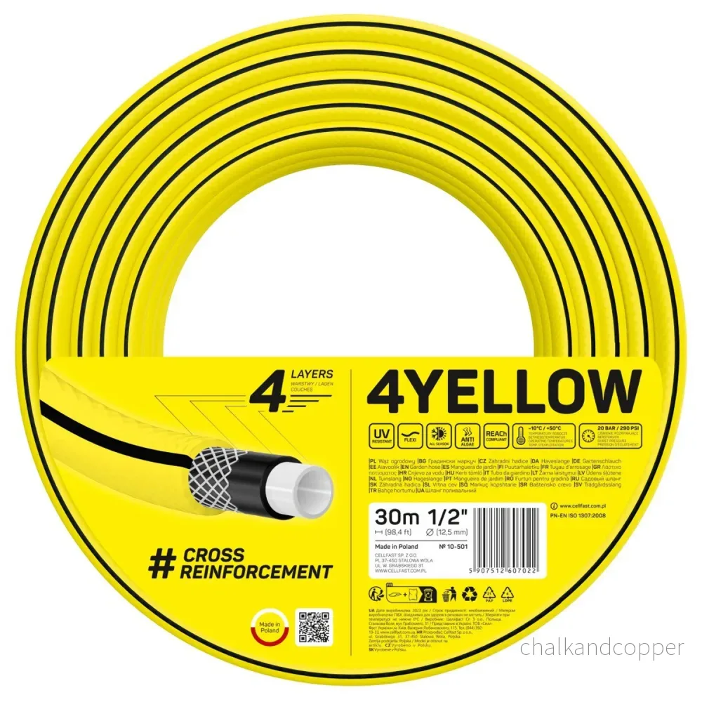 CELLFAST 4YELLOW trädgårdsslang 10-501 1/2" 30m 4-lagig