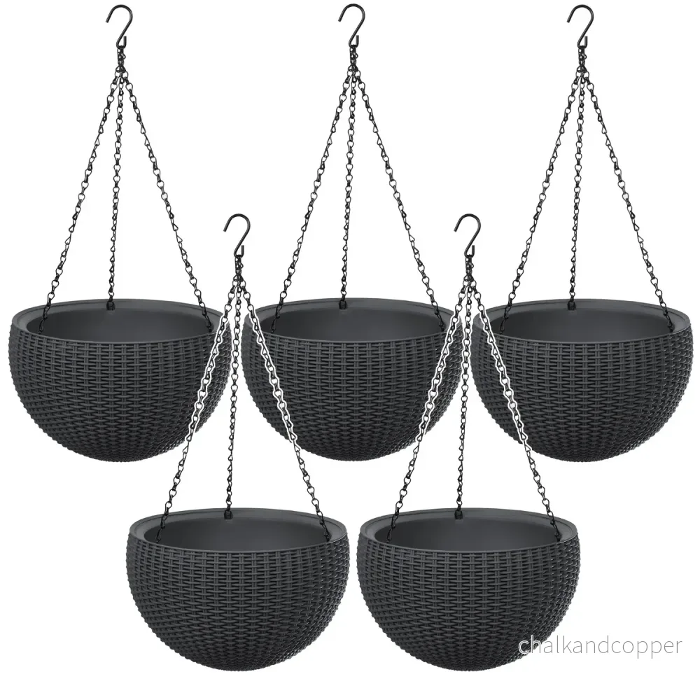 Hängande blomkruka Keter Sphere Planter, färg antracit, 5 st