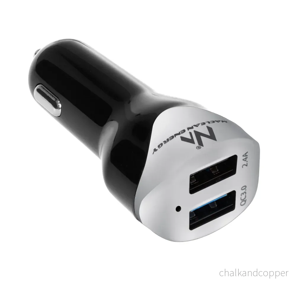 Billaddare max4.8A 2xUSB Maclean Energy MCE157 Qualcomm Quick Charge QC 3.0 plus kabel 1,5m Silver - Bild 3