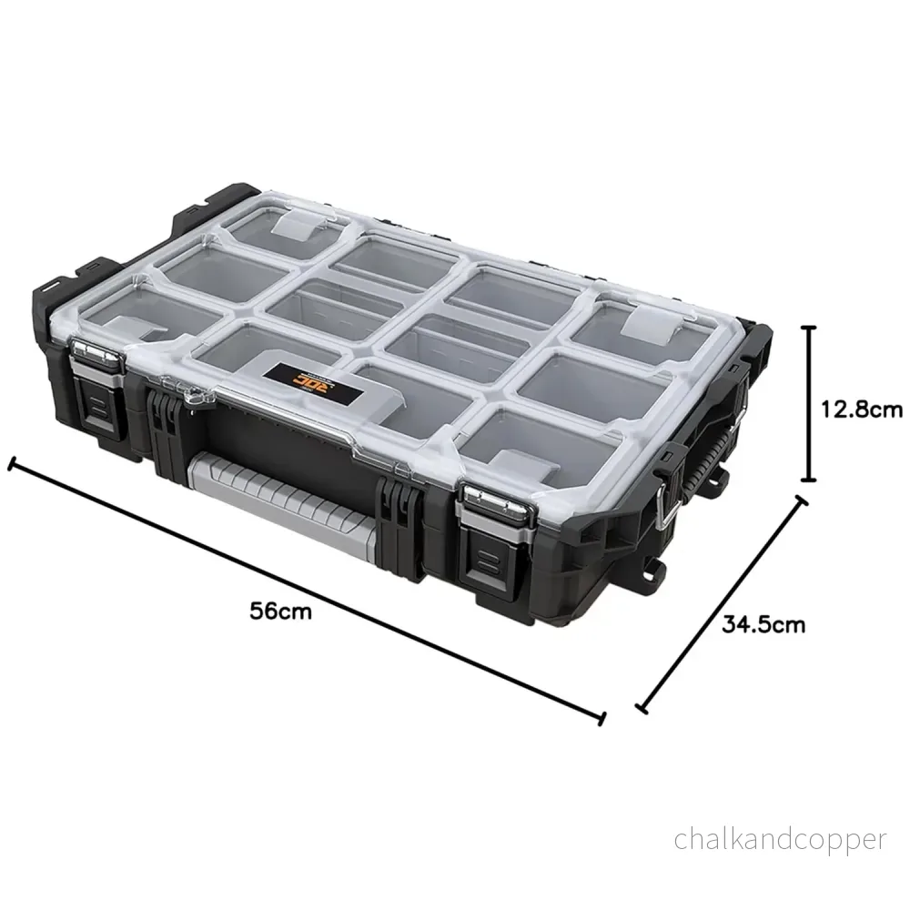 Verktygsförvaring Keter ROC Pro Gear 1.0, rymmer över 13 liter, genomskinligt och tåligt lock, tätning som skyddar mot damm och vatten, metallspärrar, 257190 - Bild 3