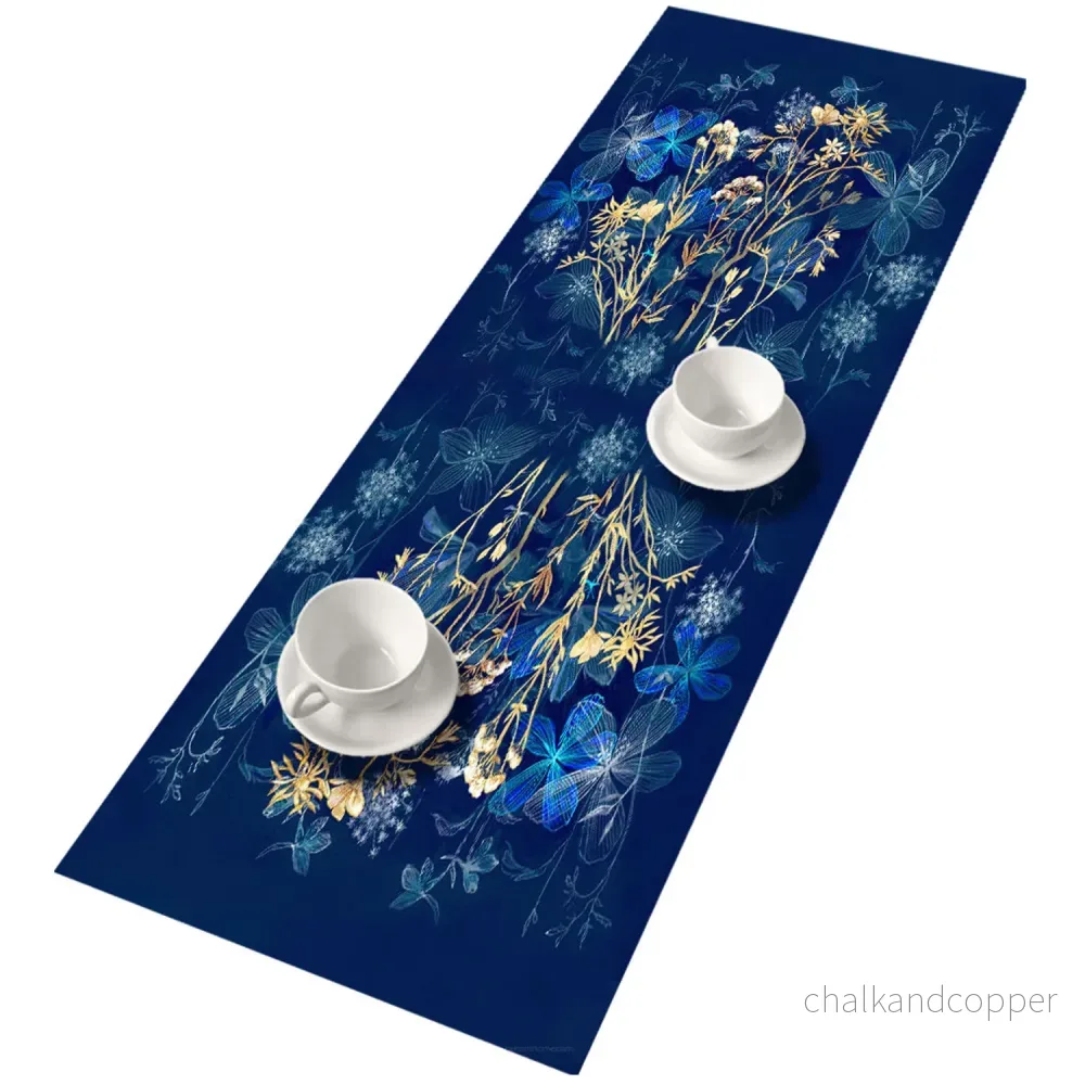 Bertoni bordslöpare, filt, 115x40cm, Midnight print mönster