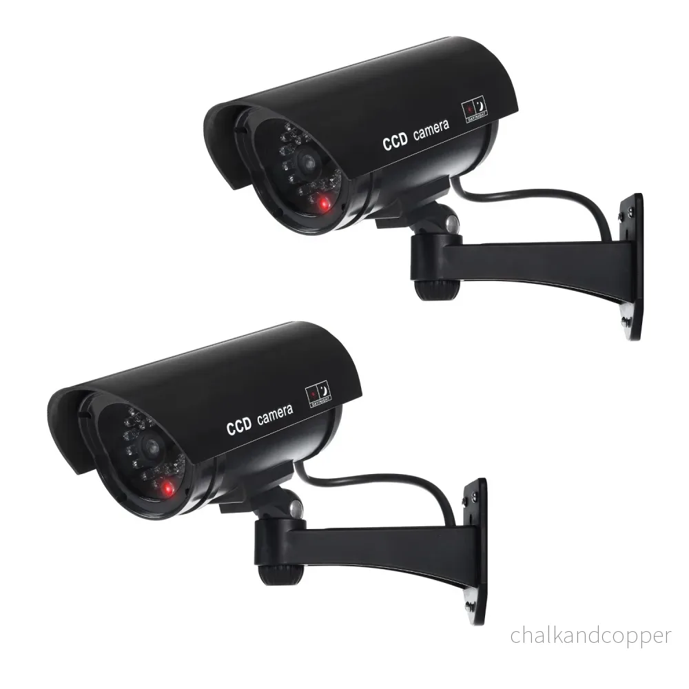Dummy-kamera med blinkande LED IR1100 B IR utomhus, svart, 2 st