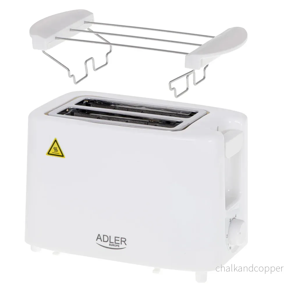 Adler brödrost, 6 inställningsnivåer, brödrost, 900W, vit, AD 3223 - Bild 2