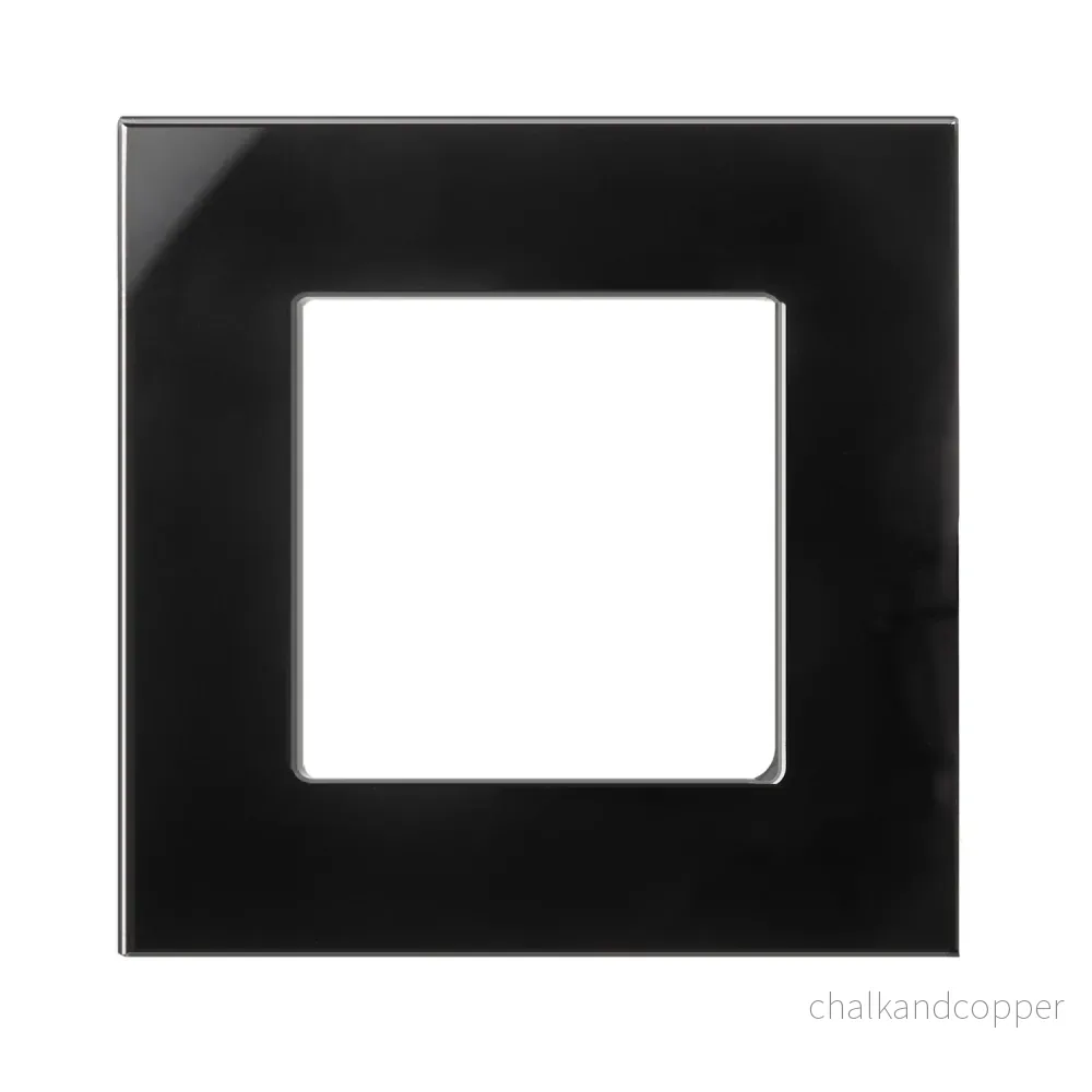 Maclean MCE730B Glasram Panel 86x86mm För Uttag Modulärt Vägguttag Infällt Uttag Vägguttag Infälld Installation (Glasram För Uttag, Svart)