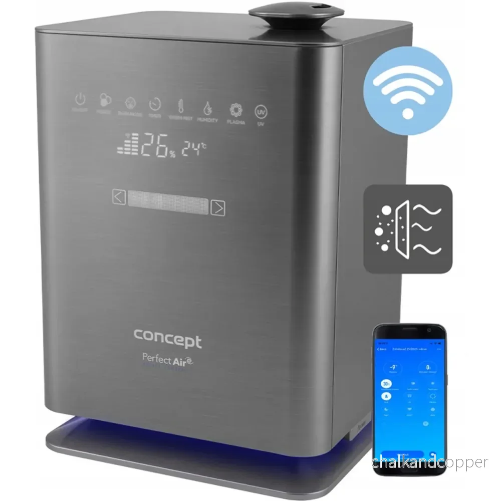 CONCEPT ZV2021 Luftfuktare Perfect Air Wifi Remote Aromaterapi Timer UV UVC LED-display