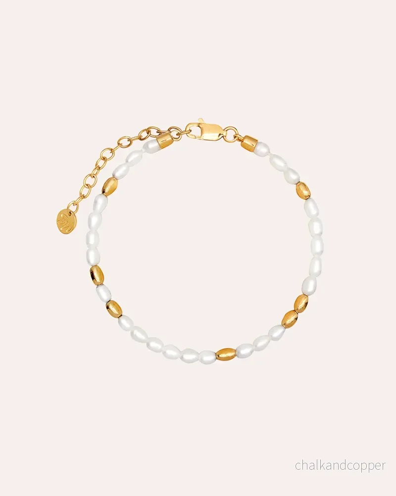 Ocean Muse Pearl – Guldarmband