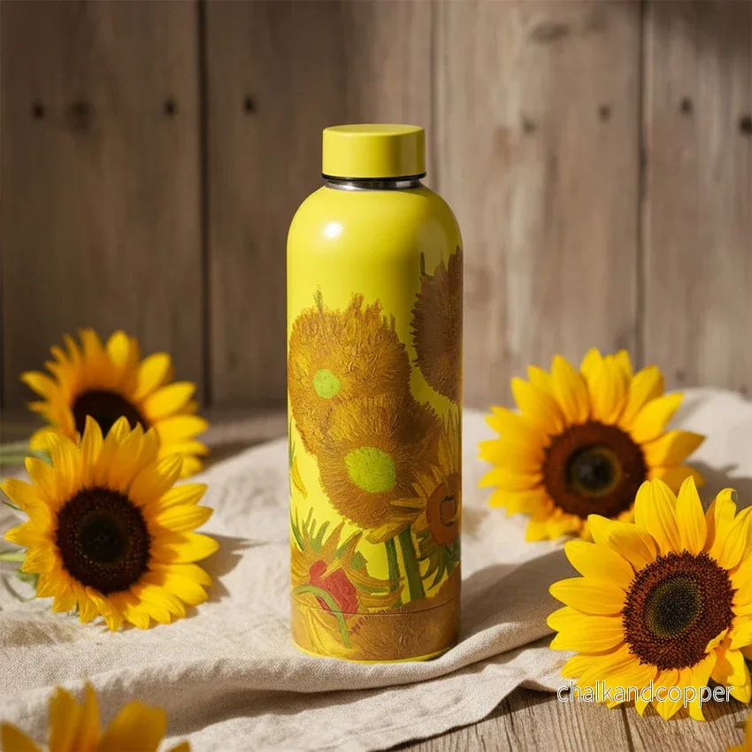 Van Gogh Vattenflaska Solrosor 0.5L – Konstdesign i Rostfritt Stål - Bild 2