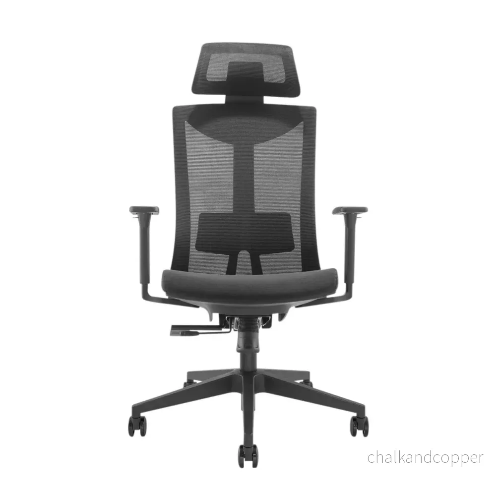 Ergo Office ER-414 Ergonomisk Kontorsstol Med Hjul Och Svankstöd Vridstol Höjdjusterbar Lutningsfunktion På Ryggstödet Skrivbordsstol Lastbar Upp Till 150 kg - Bild 2