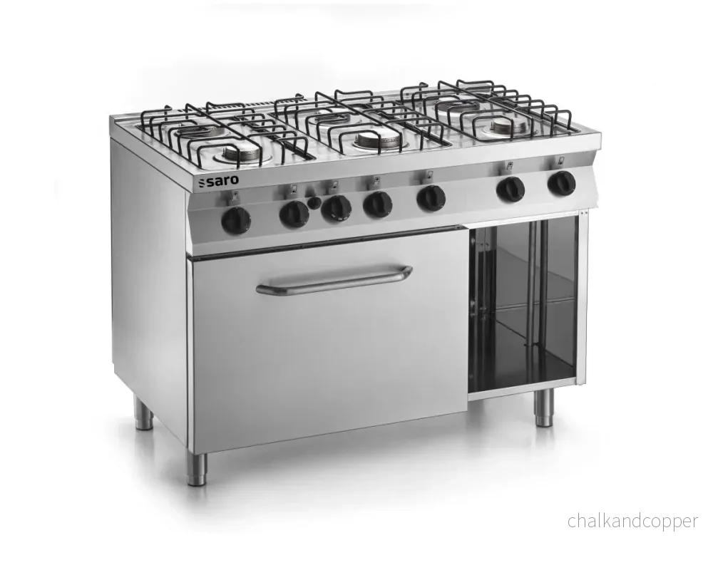 SARO Fast-Series gasspis med elektrisk ugn modell F7/FUG6LE