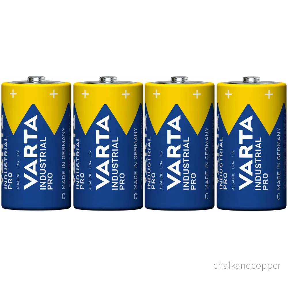 4x batteri R-14 LR14 C 1,5V alkalisk Varta Industrial Pro