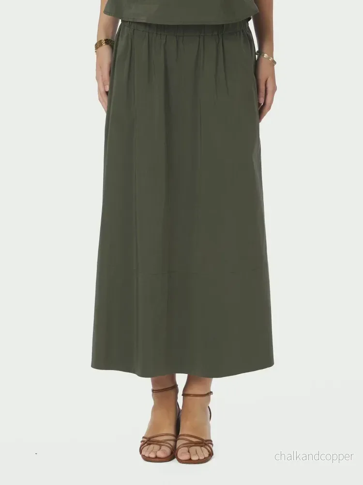 Yara Poplin Skirt Army Neo Noir