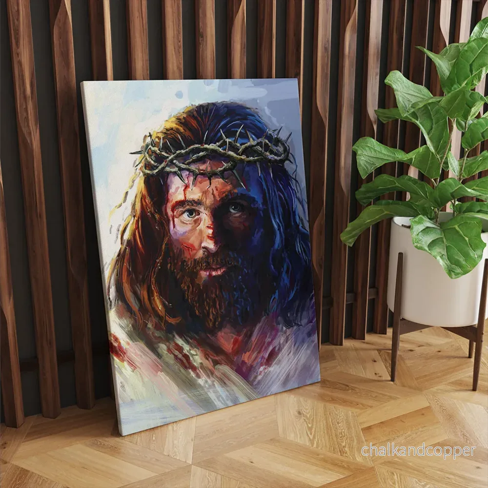 Canvas målning Jesus Kristus i törnekronan 50x70cm - Bild 3