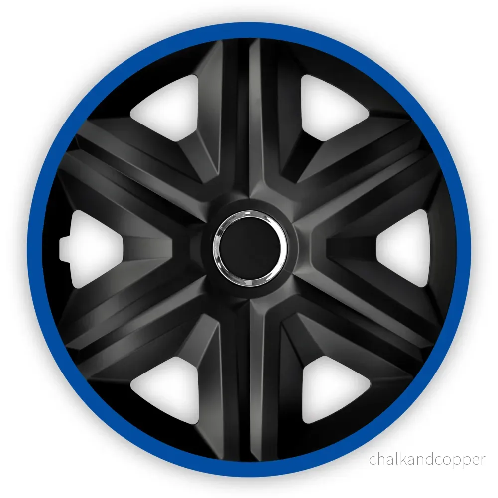 NRM 14" hjulskydd Universal Hubcaps Enkel montering 4 PCS Black Blue Heavy Duty
