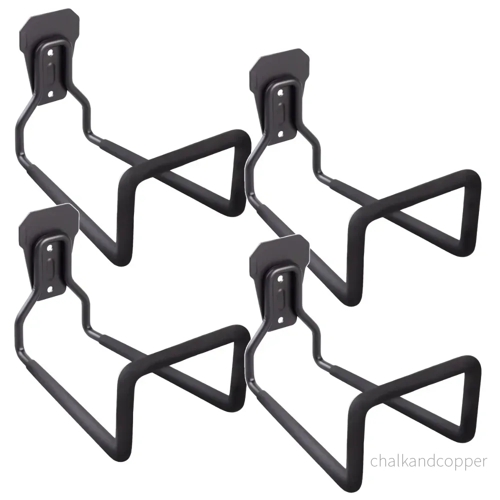 Garageväggfäste Maclean, för däck, trädgårdsredskap, stege, slangar, cyklar, stål, max. belastning 35 kg, MC-441, 4 st
