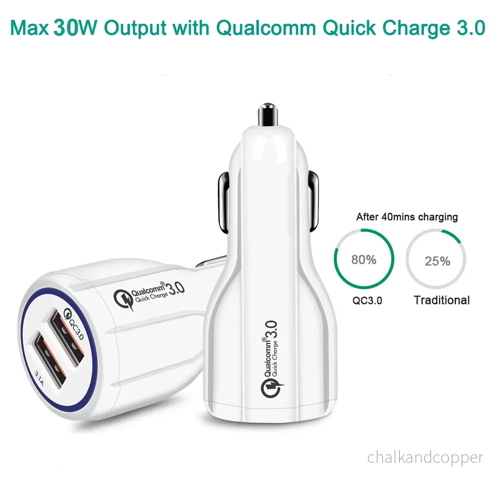 QC 3.0 Maclean Energy MCE478 W billaddare - vit Qualcomm Quick Charge QC 3.0 - 5V / 3A, 9V / 1.8A, 12V / 1.6A och 5V / 3.1A uttag - Bild 3